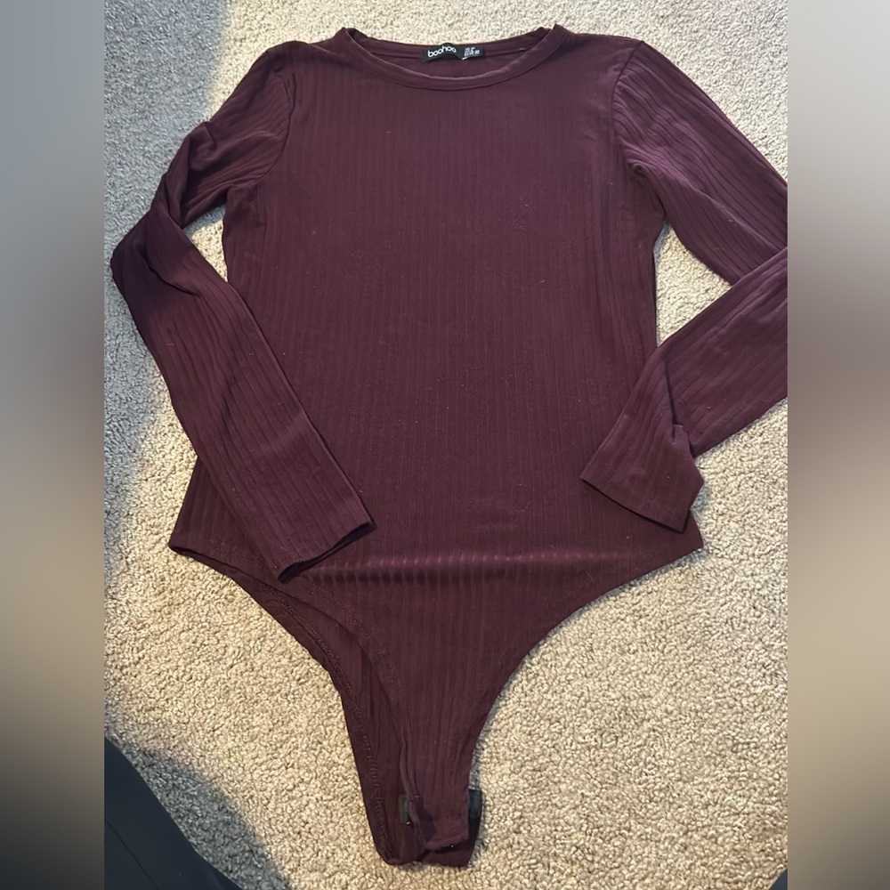 Boohoo Maroon Bodysuit